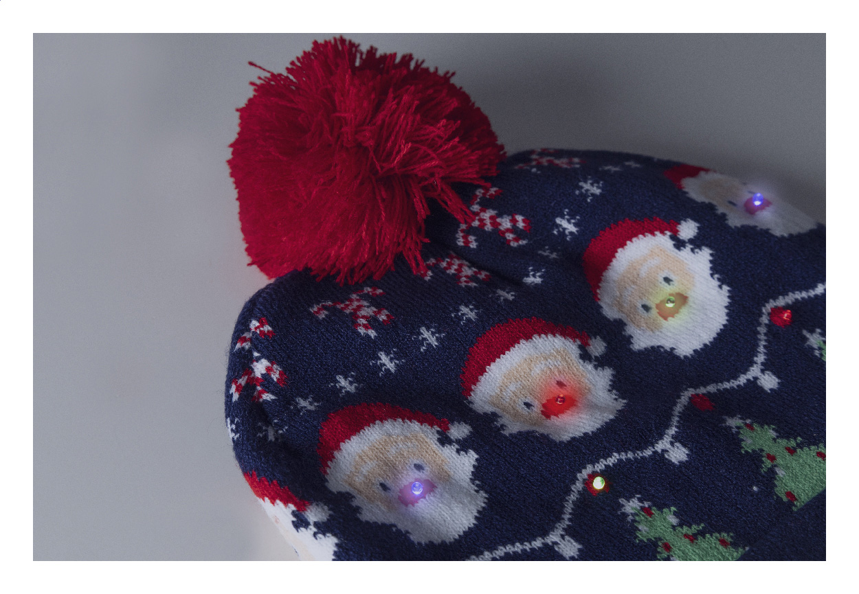 Świąteczna czapka zimowa LED, Święty Mikołaj P132010D