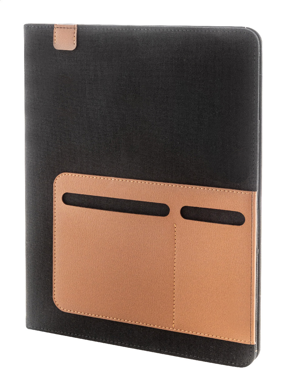 Teczka na dokumenty z płótna pochodzącego z recyklingu P131668D czarny