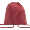 Worek ze sznurkami z bawełny z recyklingu P131325D czerwony