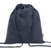 Worek ze sznurkami z bawełny z recyklingu P131325D ciemnoniebieski