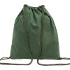 Worek ze sznurkami z bawełny z recyklingu P131325D zielony