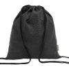 Worek ze sznurkami z bawełny z recyklingu P131325D czarny