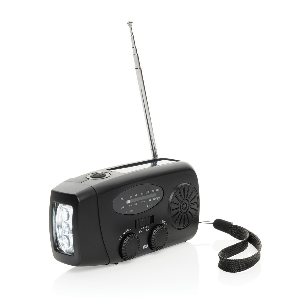 Radio survivalowe AM/FM, power bank 1800 mAh, latarka RescueWave P130425X