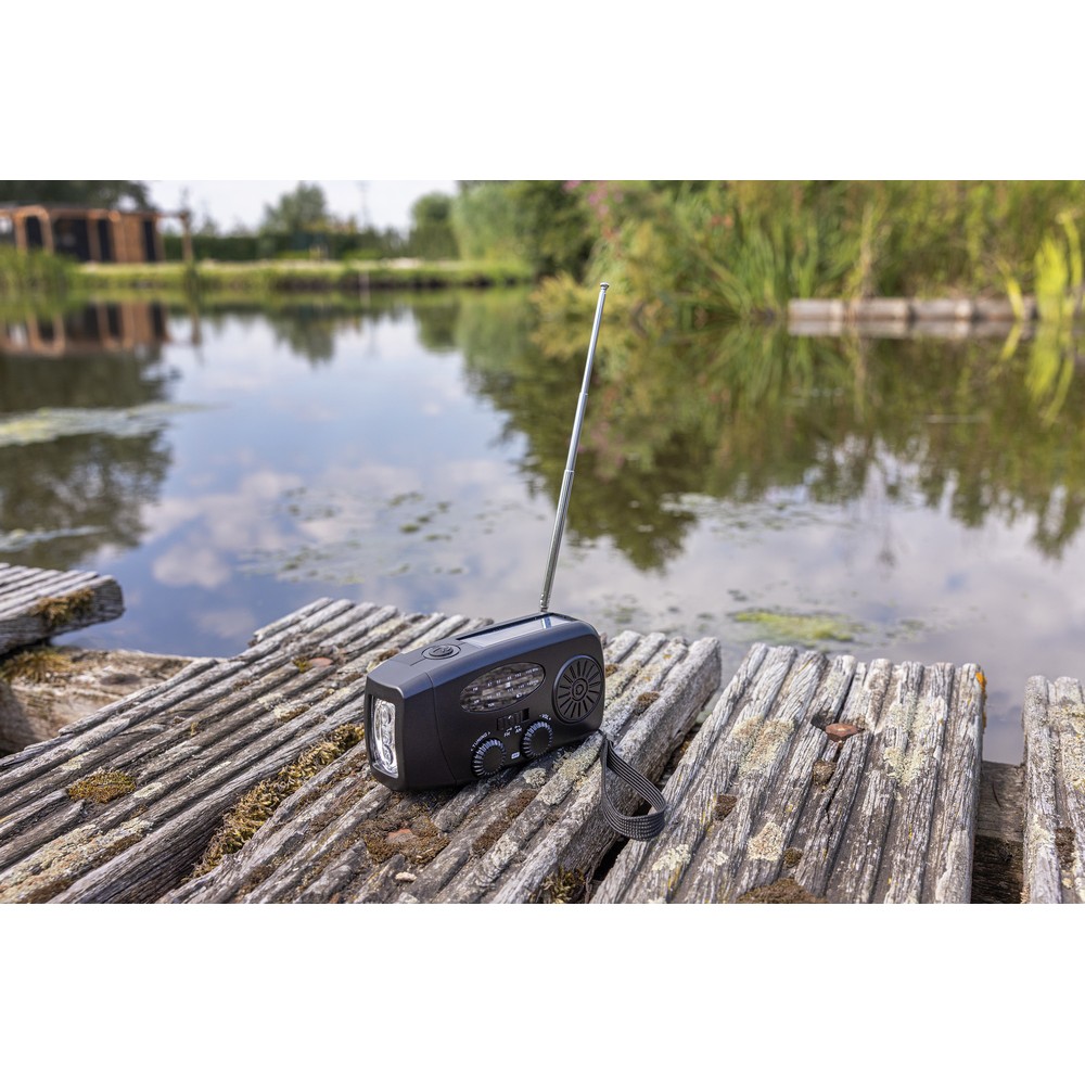 Radio survivalowe AM/FM, power bank 1800 mAh, latarka RescueWave P130425X