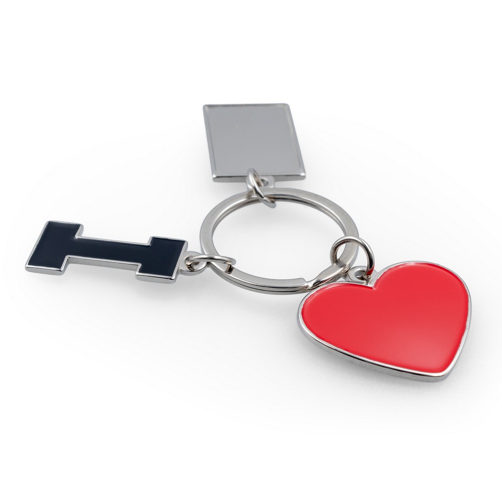 Brelok do kluczy "I love ..." z metalową plakietką | Lydus P122890X