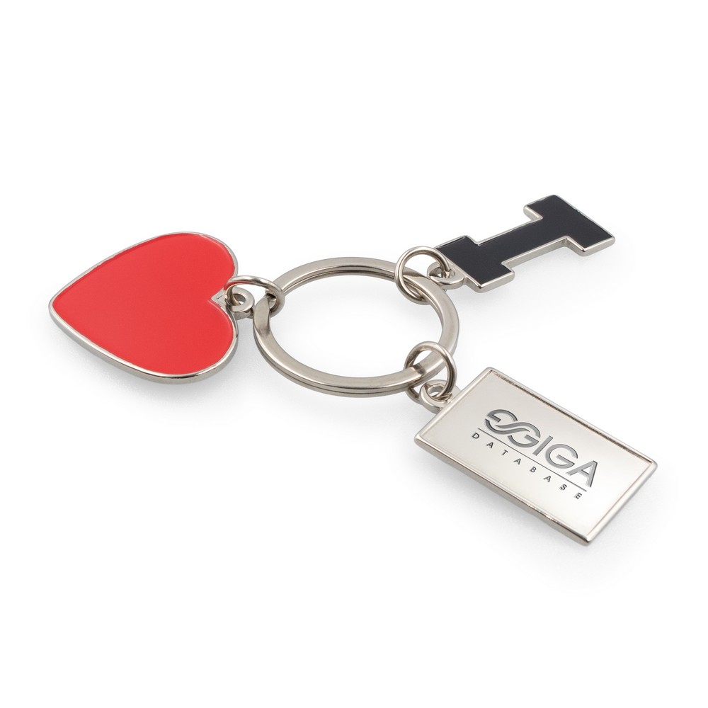 Brelok do kluczy "I love ..." z metalową plakietką | Lydus P122890X