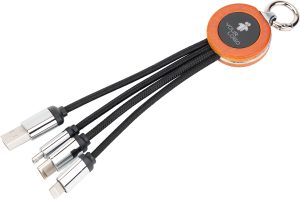 Kabel 4 w 1 z podświetlanym logo w drewnianej obudowie P132240G EG-EG061213