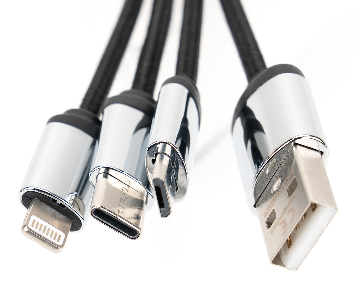 Kabel 4 w 1 z podświetlanym logo w drewnianej obudowie P132240G