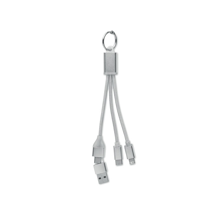 Kabel ładujący 4 w 1 typu C P053196O srebrny