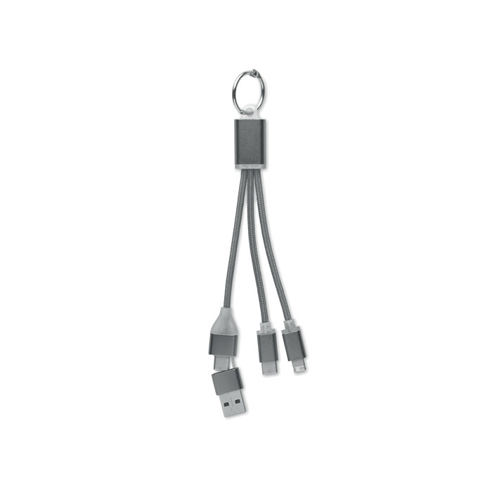 Kabel ładujący 4 w 1 typu C P053196O tytanowy