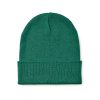 Dzianinowa czapka z mankietem P122729O ciemnozielony