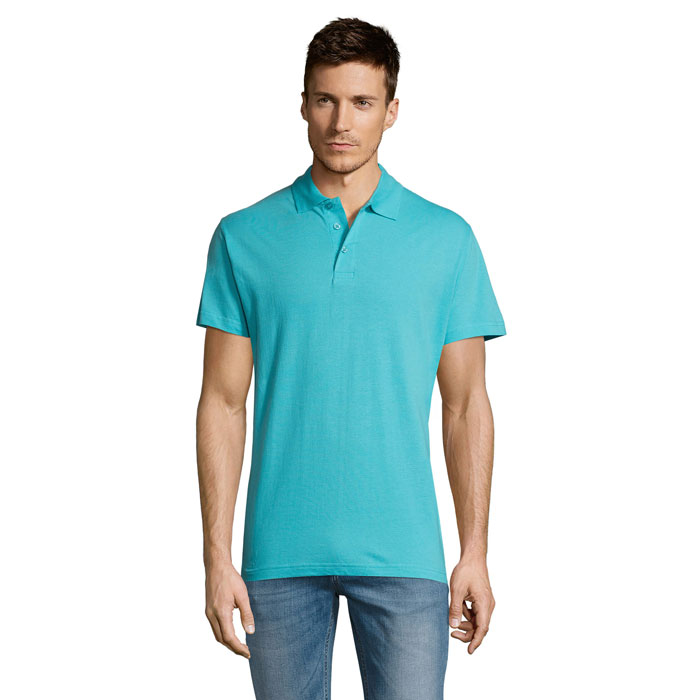 SUMMER II MEN polo 170g P127681O niebieski atol