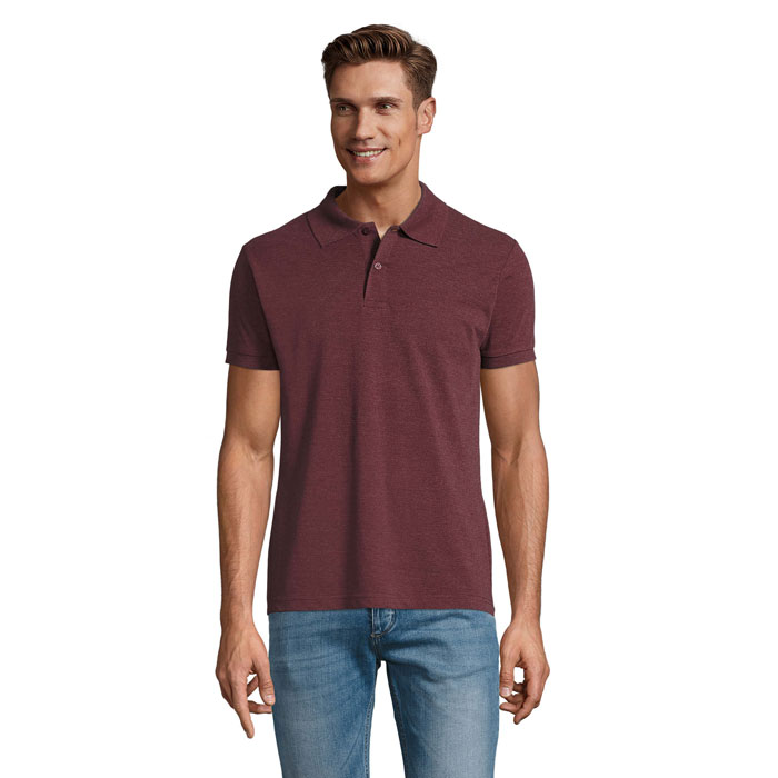 PERFECT MEN Polo 180g P127843O melanż czerwonobrunatny