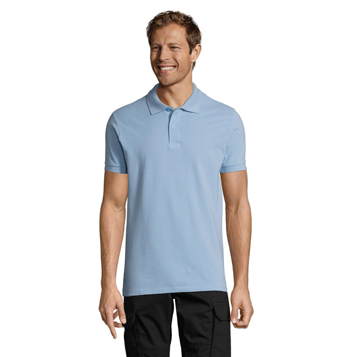 PERFECT MEN Polo 180g P127843O sky blue pique