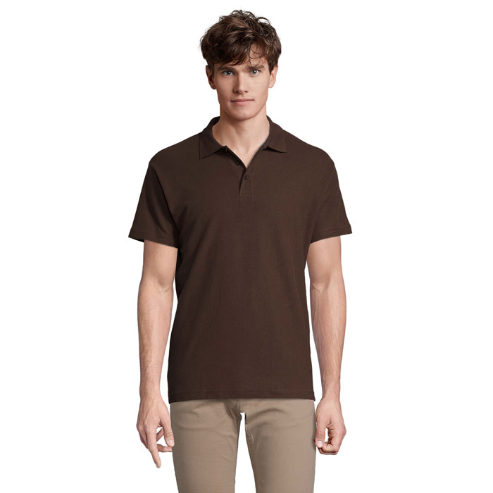 SPRING II MEN Polo 210g P128059O chocolate