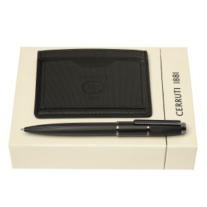 Zestaw upominkowy Cerruti 1881 etui na karty i długopis - NEC428A + NSW4544A P093061P PM-NPBC428A