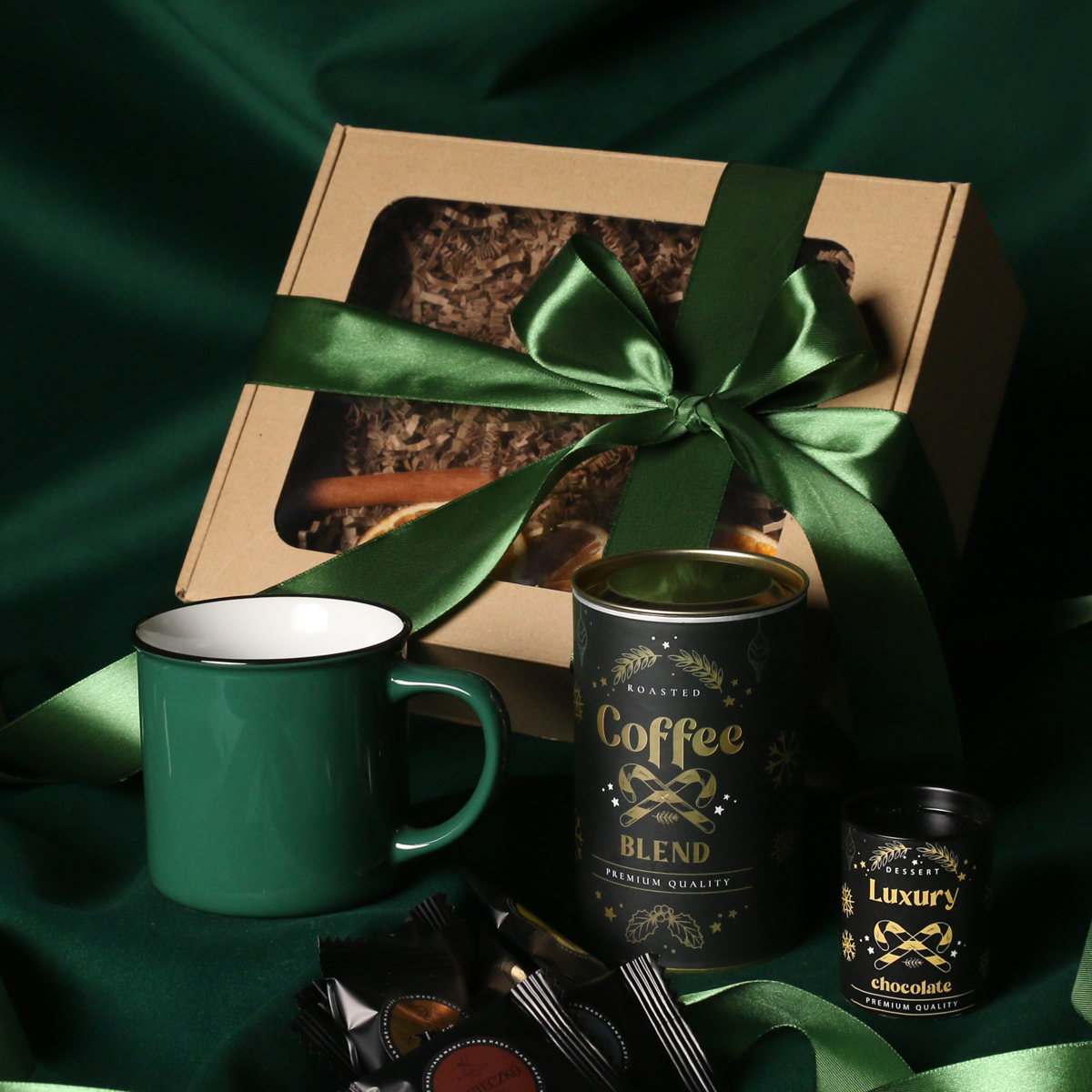 Cozy Loft 310 ml P133243M ciemnozielony / biały