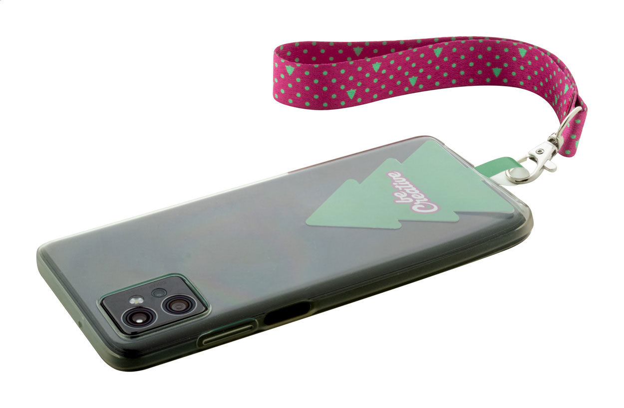 Personalizowana smycz RPET na nadgarstek z uchwytem na telefon P133765D
