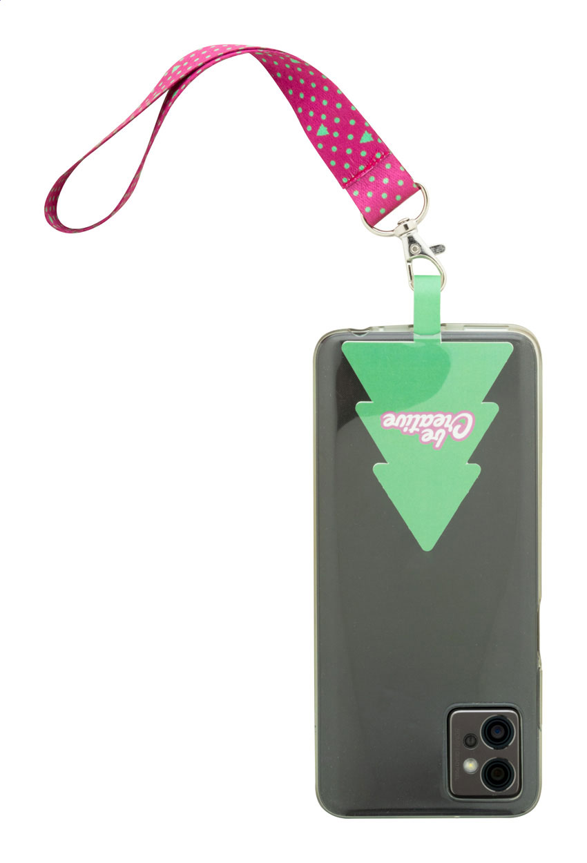 Personalizowana smycz RPET na nadgarstek z uchwytem na telefon P133765D