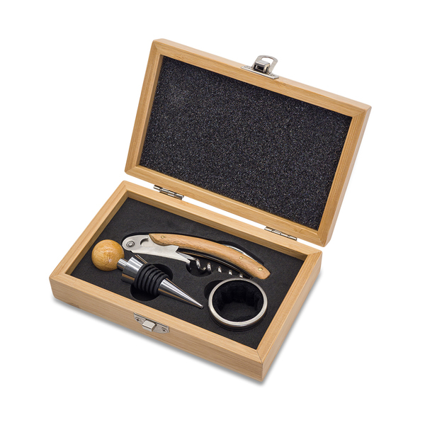 Zestaw do wina w bambusowym pudełku Sommelier P132817R RO-R22522.13
