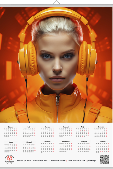 Kalendarz plakatowy listwowany KAL-PLAK