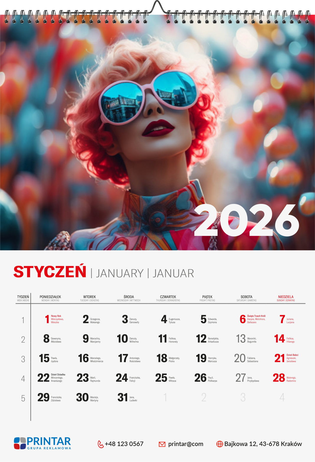 Kalendarz spiralowany KAL-SPIR