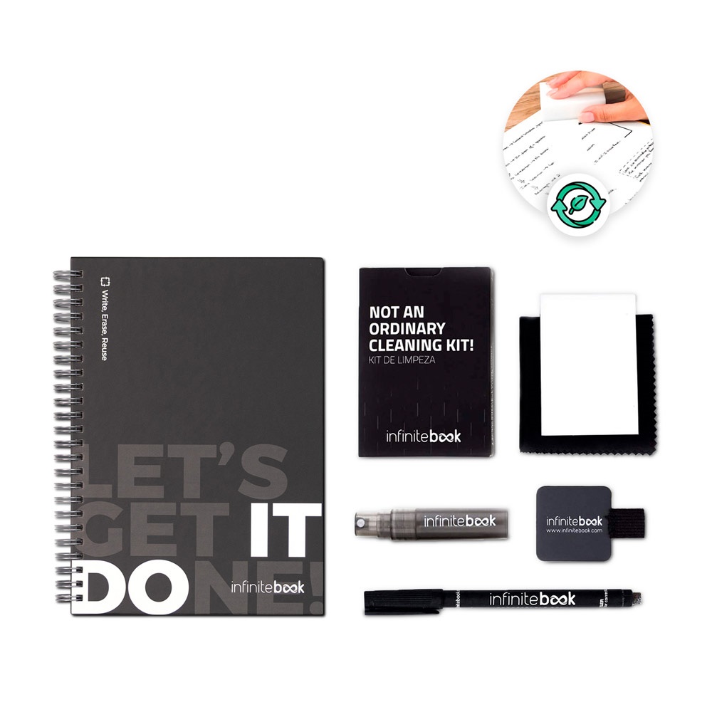 STARTER KIT INFINITEBOOK. Zestaw „Infinitebook” w twardej oprawie, 1 zestaw do czyszczenia, 1 marker i 1 uchwyt na długopis P134494S ST-33211-103 STARTER KIT INFINITEBOOK. Zestaw „Infinitebook” w twardej oprawie, 1 zestaw do czyszczenia, 1 marker i 1 uchwyt na długopis P134494S ST-33211-103
