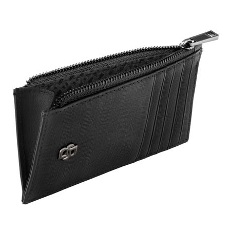 Portfel na karty z zamkiem Double B Saffiano Black P134550P
