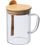 Kubek szklany z łyżeczką JACKSON 420 ml P134162G