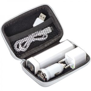 Zestaw podróżny power bank 2200 mAh i wtyczki EXETER P133263G EG-08106-2200mah