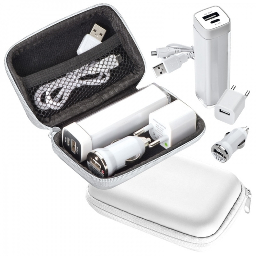 Zestaw podróżny power bank 2200 mAh i wtyczki EXETER P133263G