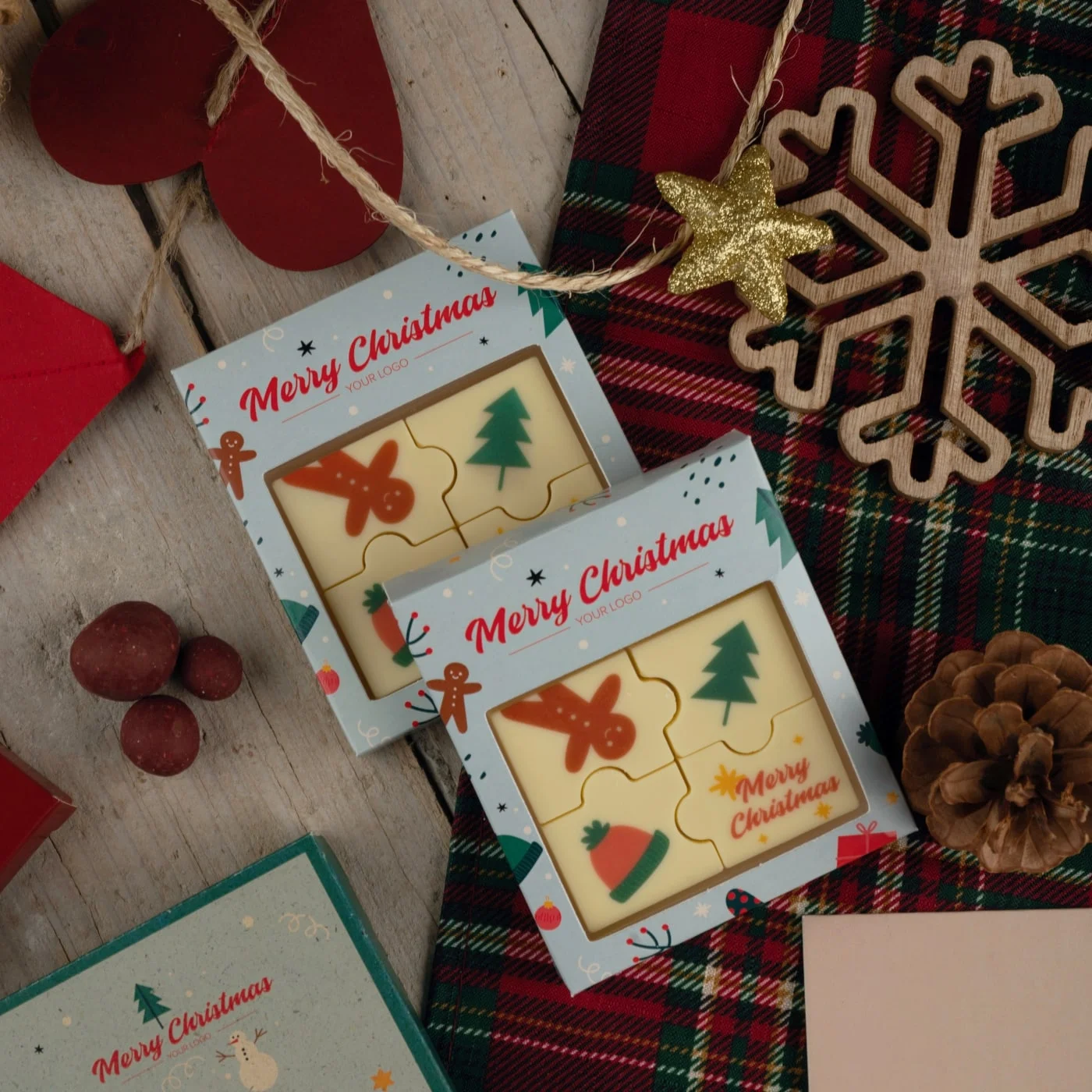 ZESTAW CZEKOLADEK Z NADRUKIEM PUZZLE 4 SZTUKI P137414Z