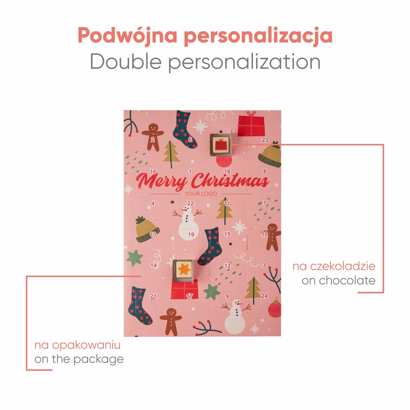 KALENDARZ ADWENTOWY CHOCO LOGO PRINT P137402Z