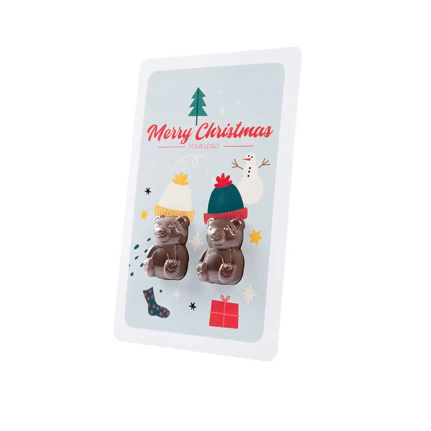 ZESTAW CZEKOLADEK PROMO CARD DWA MISIE Xmas P143543Z
