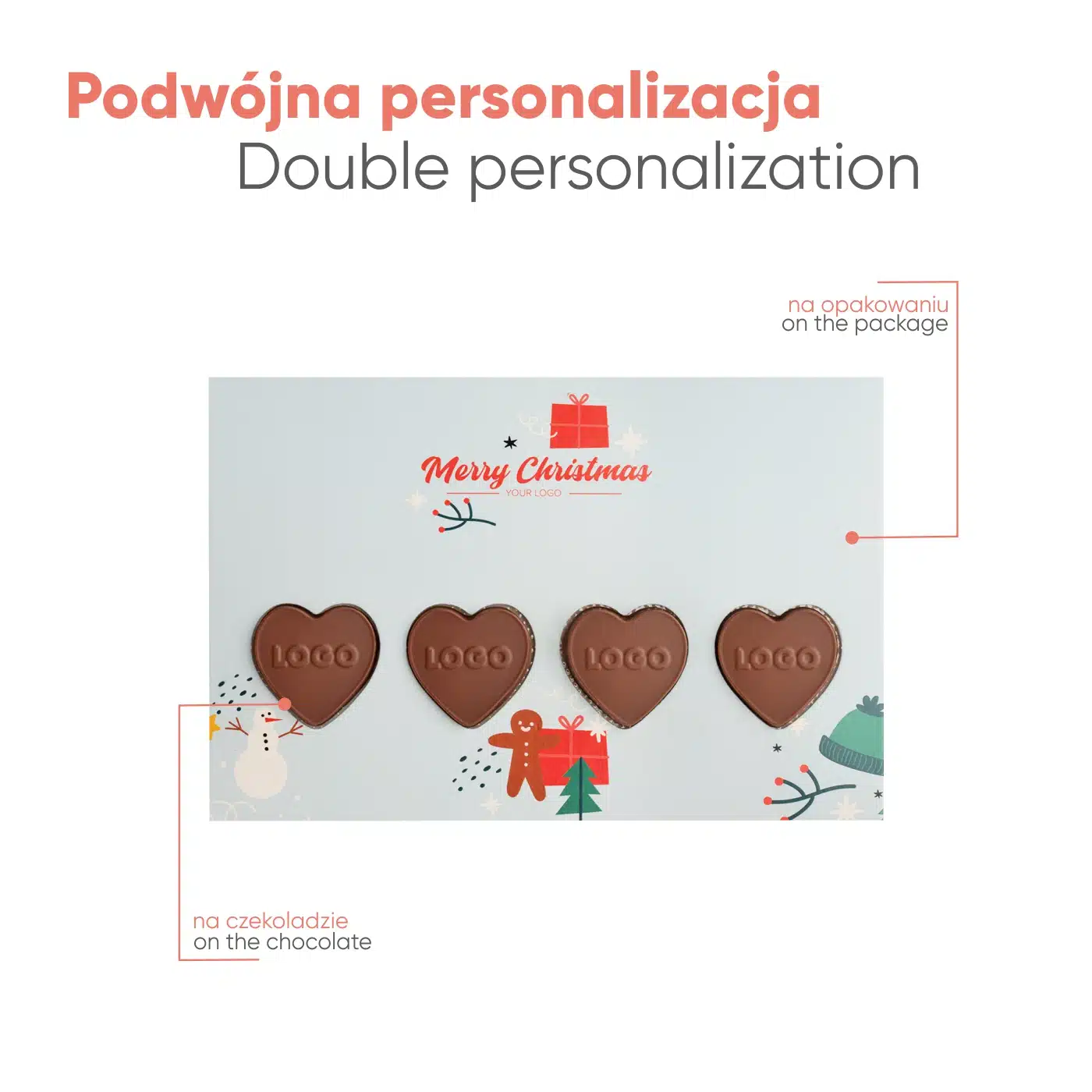 ZESTAW CZEKOLADEK WYSYŁKOWYCH Z LOGO SERCE P137372Z