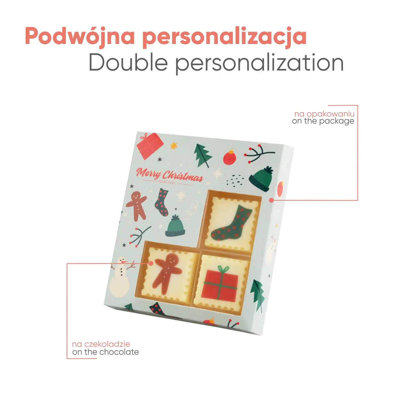 PRALINY Z NADRUKIEM CHOCOSTAMP 3 SZT Xmas P136690Z