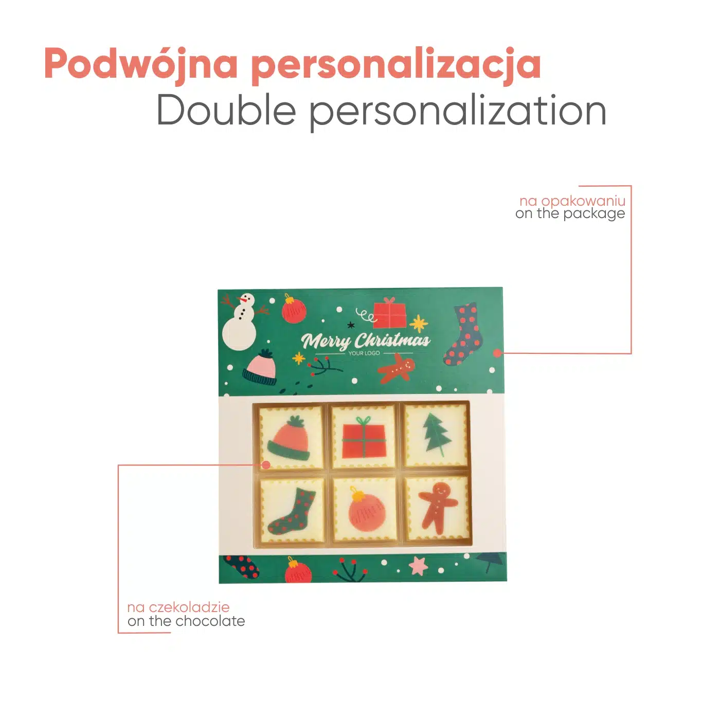 PRALINY Z NADRUKIEM CHOCOSTAMP 6 SZT Xmas P137406Z