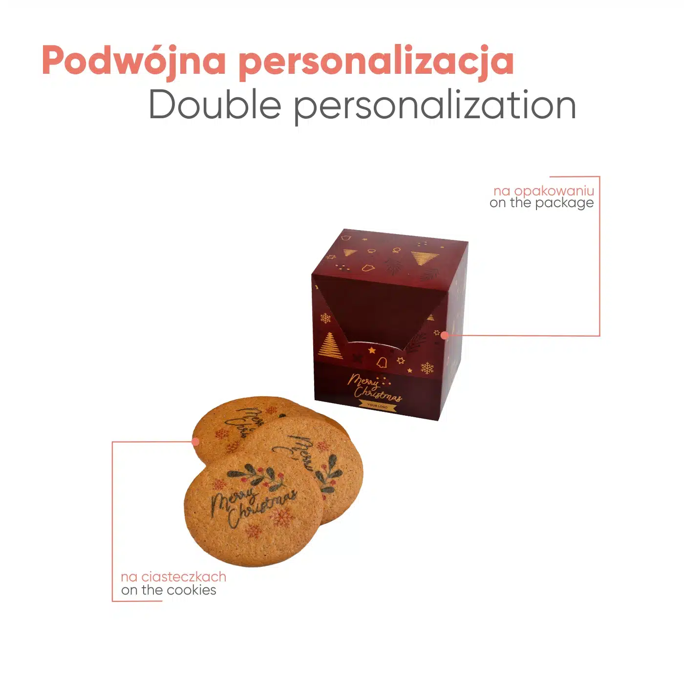 CIASTKA REKLAMOWE LOGO COOKIE BOX 6 SZTUK Xmas P137399Z