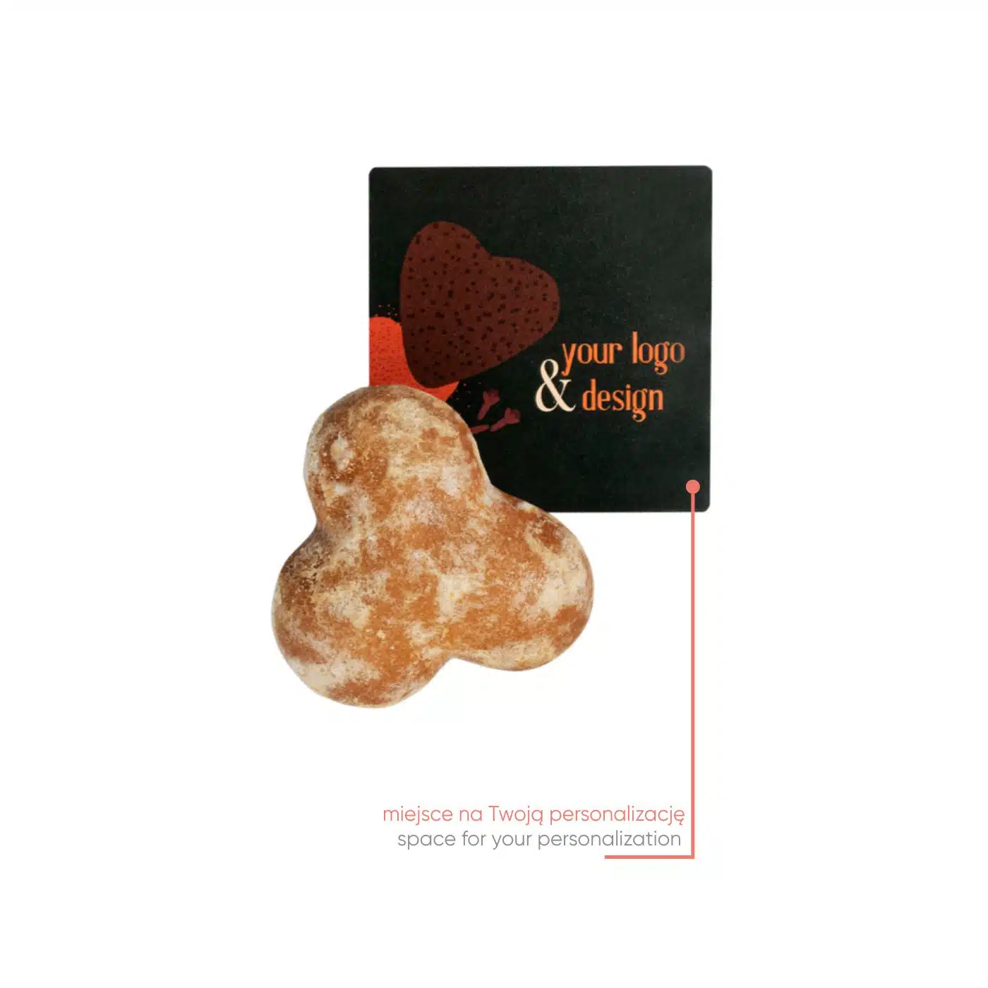 TORUŃSKIE PIERNIKI ADVERT CARD – PIERNIK Z LOGO W LUKRZE P136779Z