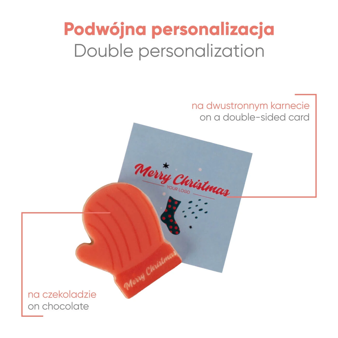 SŁODYCZE REKLAMOWE ADVERT CARD – CZEKOLADOWA RĘKAWICZKA PRINT P143496Z