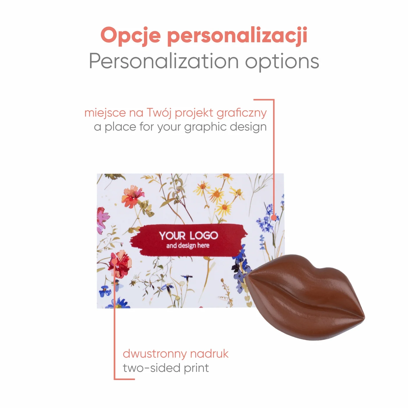 SŁODYCZE REKLAMOWE ADVERT CARD – CZEKOLADOWE USTA P136720Z