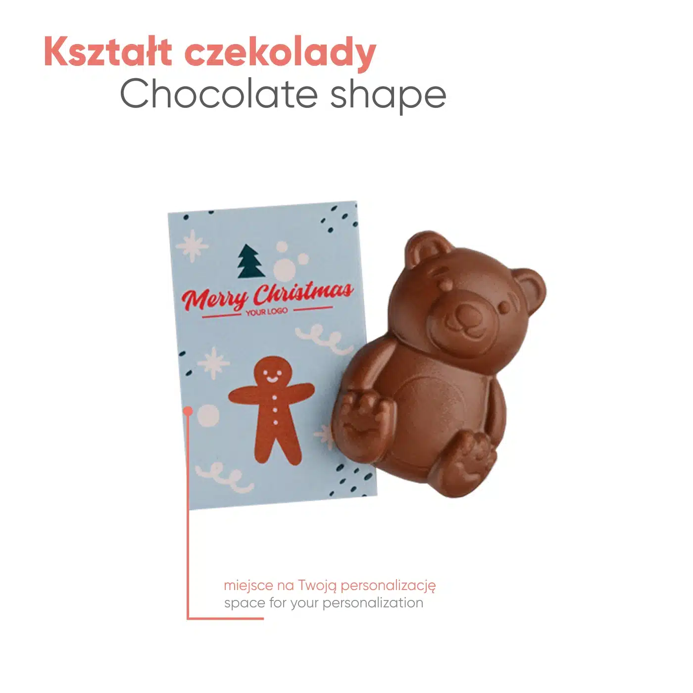 SŁODYCZE REKLAMOWE ADVERT CARD – CZEKOLADOWY MIŚ Xmas P143482Z