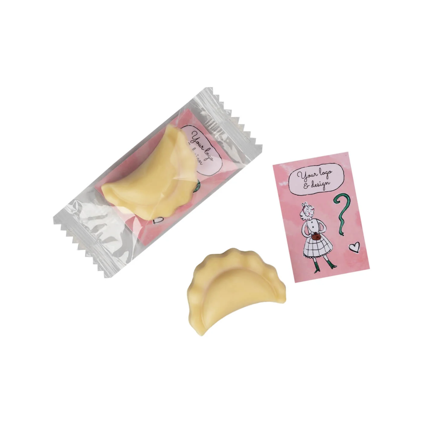 SŁODYCZE REKLAMOWE ADVERT CARD – PRALINKA CZEKOLADOWY PIERÓG P136713Z SL-0531D