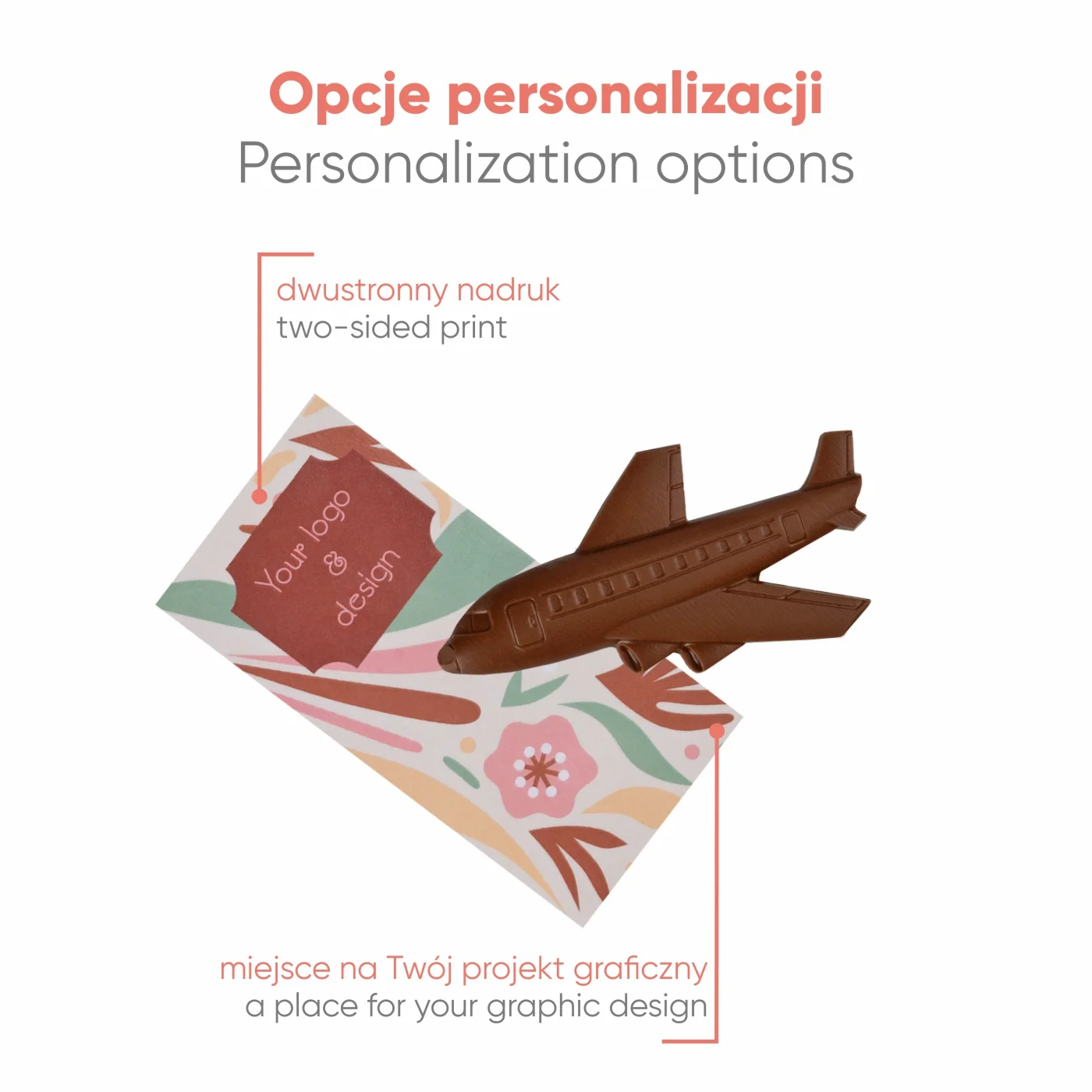 SŁODYCZE REKLAMOWE ADVERT CARD – CZEKOLADOWY SAMOLOT P136711Z