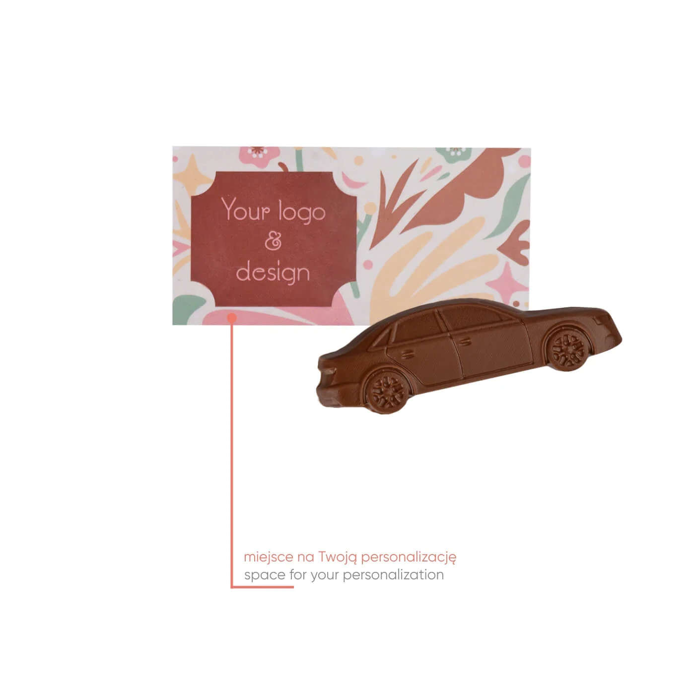 SŁODYCZE REKLAMOWE ADVERT CARD – CZEKOLADOWY SAMOCHÓD P136710Z