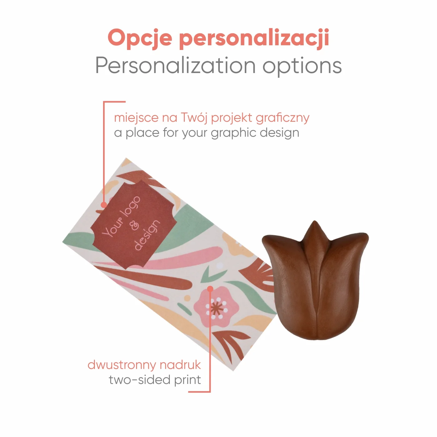 SŁODYCZE REKLAMOWE ADVERT CARD – CZEKOLADKA TULIPAN P136695Z