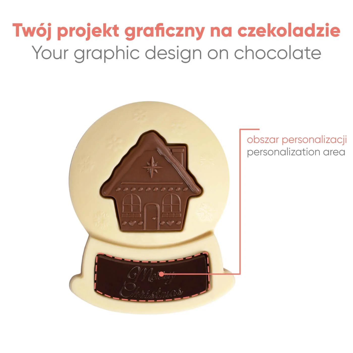 CZEKOLADOWY KSZTAŁT BOŻONARODZENIOWA KULA ŚNIEŻNA P137375Z