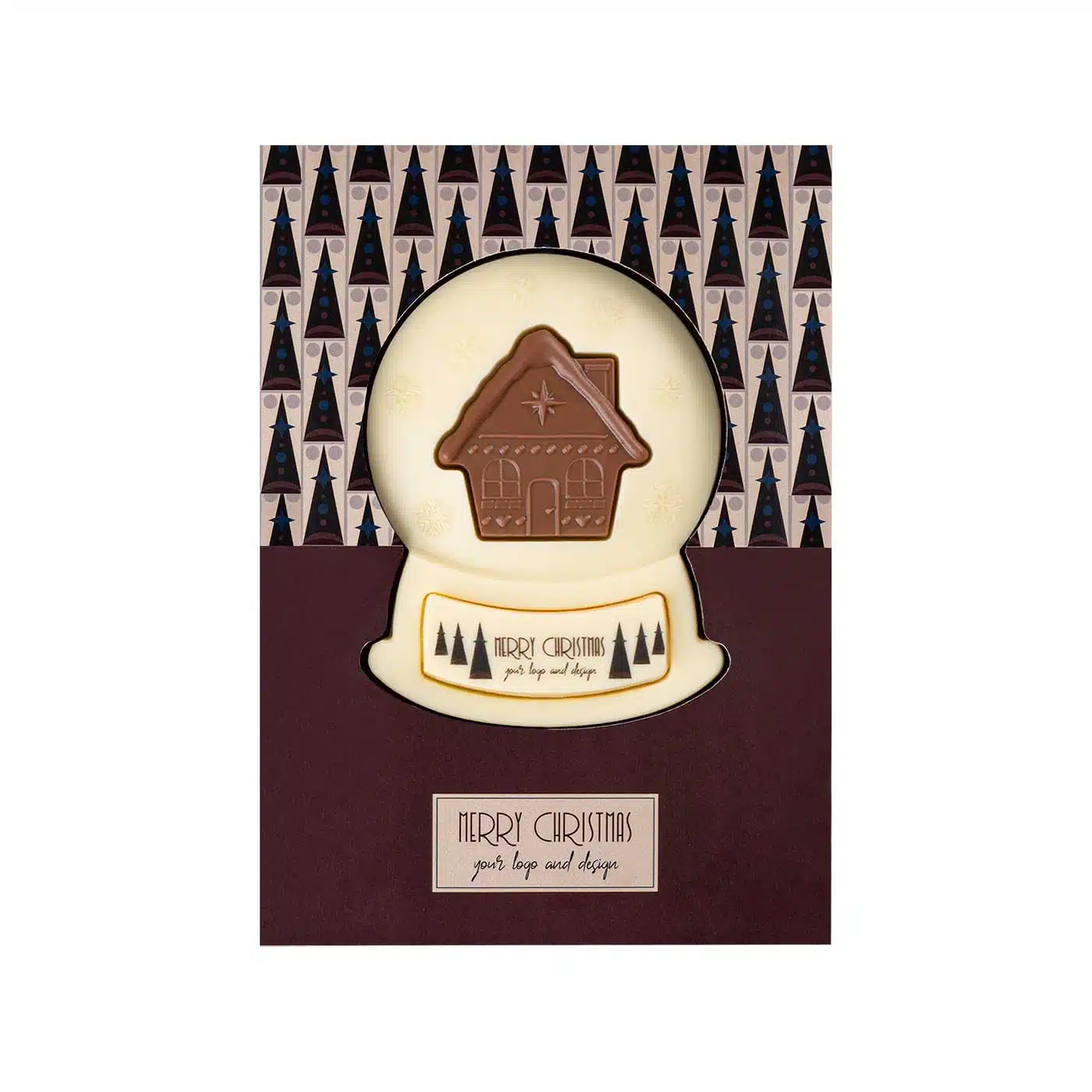 CZEKOLADOWY KSZTAŁT BOŻONARODZENIOWA KULA ŚNIEŻNA PRINT P137379Z SL-0592P/XMAS