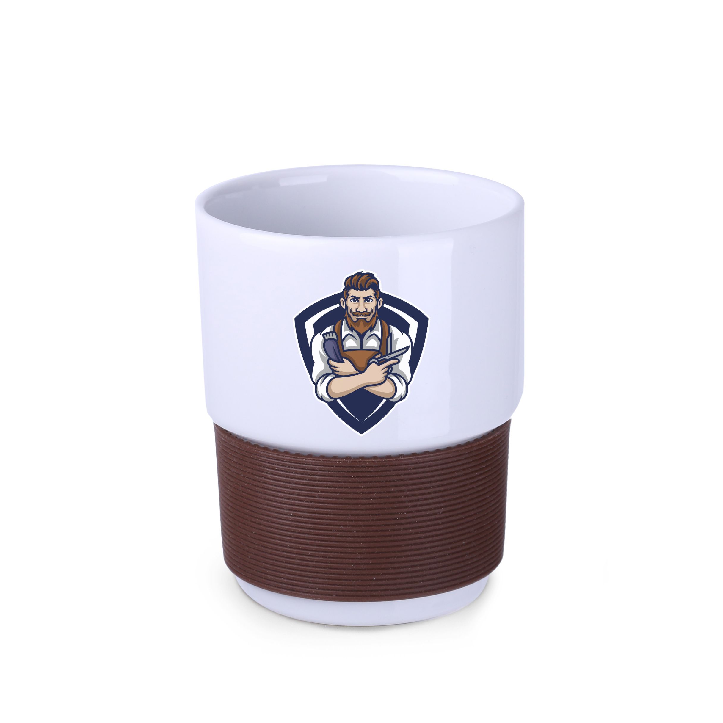 Kubek Freddo Plus 330 ml P133227M biały / brązowy