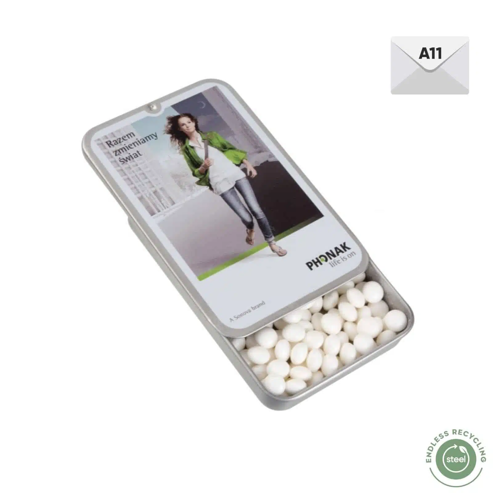 SŁODYCZE REKLAMOWE PUSZKA SLIDE BOX P137071Z SL-0394/SUGARFREE